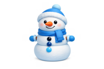Cute winter snowman illustration for holiday decorations and design