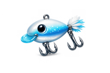 Arctic ice fishing lure illustration for winter sports and outdoor adventure