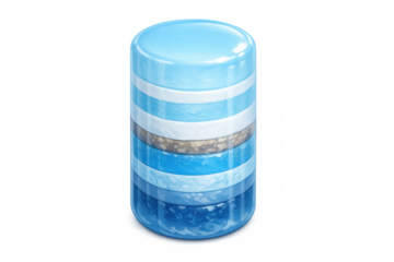 Arctic ice core illustration showing layered structure for climate research