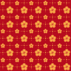 Chinese Pattern New Year. Red Chinese Pattern for Imlek. Oriental Pattern. Red Seamless Pattern. Japanese Seamless Pattern. Asian Oriental Pattern.