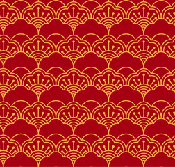Chinese Pattern New Year. Red Chinese Pattern for Imlek. Oriental Pattern. Red Seamless Pattern. Japanese Seamless Pattern. Asian Oriental Pattern.