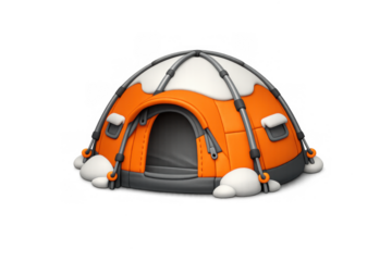 Arctic camping expedition icon - simplified tent illustration for adventure design
