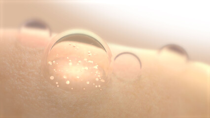 Fototapeta premium A skin nourishing serum that helps reduce wrinkles on the face. 3D rendering