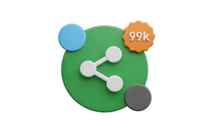 Share Icon with 99k Badge