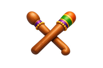 Traditional dhol drumsticks icon design for music and cultural art projects