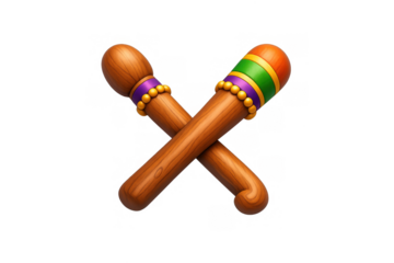 Traditional dhol drumsticks icon design for music and cultural art projects