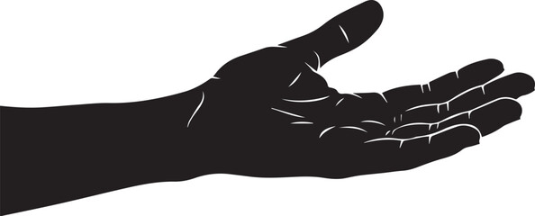 Outstretched hand silhouette