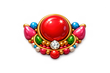 Vibrant bindi jewel design with colorful gemstones and gold elements for elegant decor