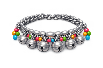 Festive holi anklet with colorful beads and bells for celebration design