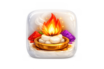 Holi celebration with camphor ritual icon - vibrant symbols for festive design and decoration