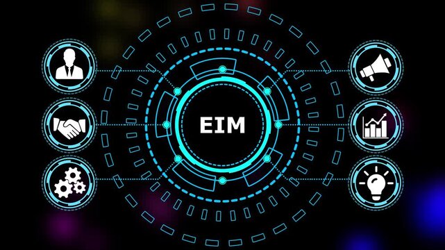 Abstract automation technology background. Business, Technology, Internet and network concept." EIM" a crucial business strategy for workforce business success growth. 4k video