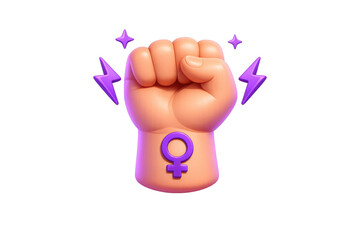 Empowered raised fist with gender symbol for feminist movement and gender equality design