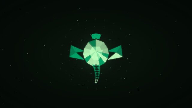 Jade Harmony Geometric Elephant Mandala Low Poly Sacred Animal Art Animation Background