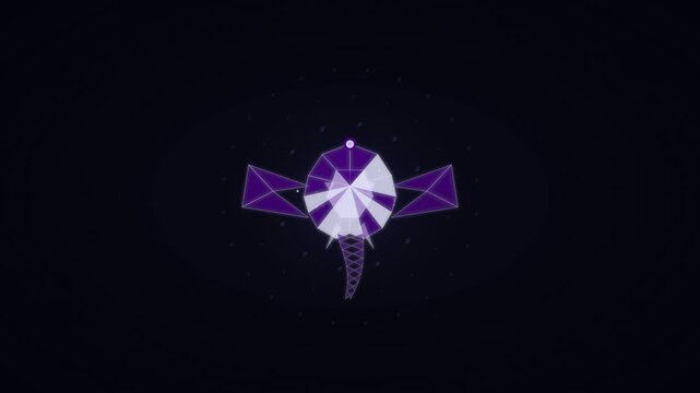 Royal Indigo Spirit Geometric Elephant Mandala Low Poly Sacred Animal Art Animation Background