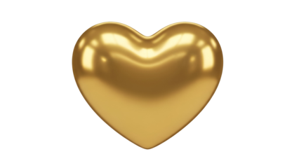 Shiny Golden Heart Shape on Black Background reflective