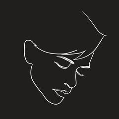 line, modern, holiday, speech, message, motivation, concept, communication, sketch, single, doodle, black, graphic, isolated, creative, drawing, continuous, white, illustration, vector, design, line a