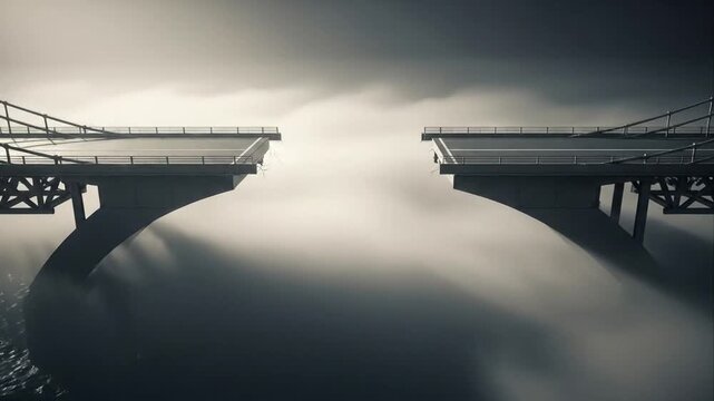 Abstract bridge concept in overcast conditions