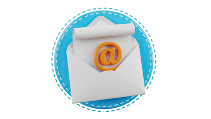 Email Envelope with @ Symbol