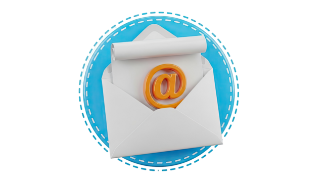 Email Envelope with @ Symbol - Powered by Adobe