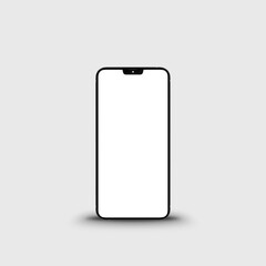 Front View Smartphone Mockup with Blank Screen on Light Background