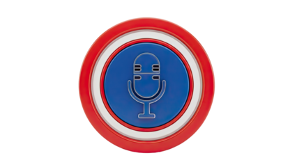 3D Microphone Icon Button