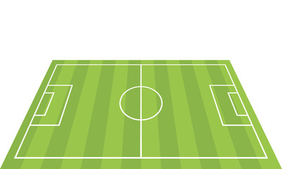 Football field. Soccer pitch scheme top, side and perspective view. Realistic football court or stadium with green grass vector.