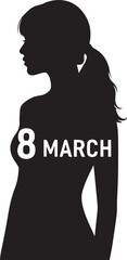 Silhouette of a woman celebrating international women s day on march 8