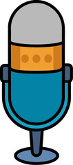 Microphone with blue and gold design