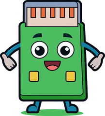 Happy calculator character