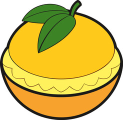 Vibrant orange with leaf topping