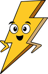 Happy cartoon lightning bolt