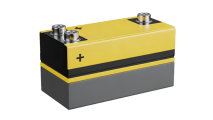 Yellow and Black Car Battery
