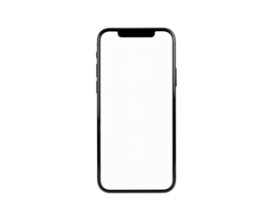 A sleek smartphone with a blank screen, showcasing its modern design and user-friendly interface.