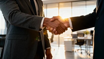 professional handshake in modern office perfect for Financial Wellness Month