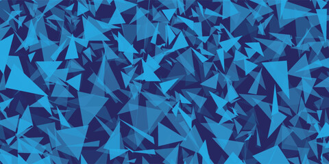 Modern blue abstract geometric background of overlapping blue triangles