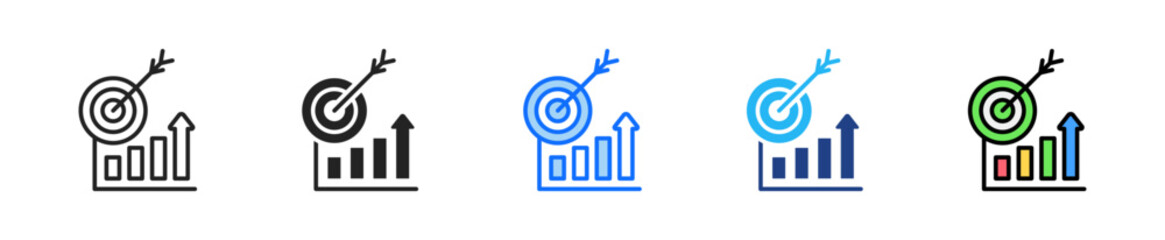 Goal Achievement Icon Set Multiple Style Collection