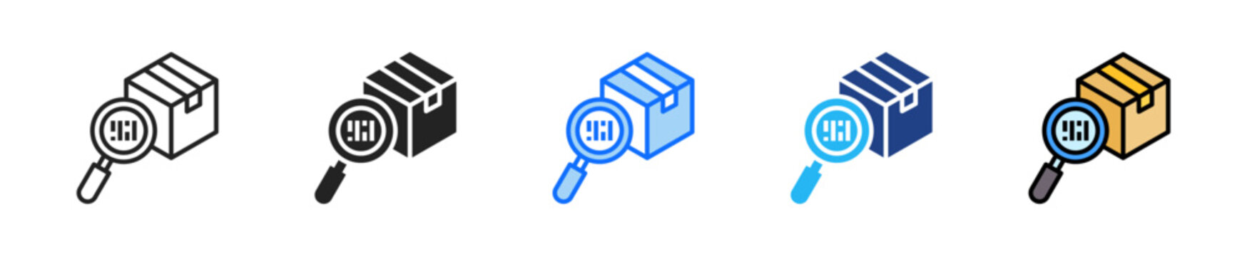 Item Barcode Icon Set Multiple Style Collection