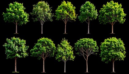 Fototapeta premium Collection of green trees