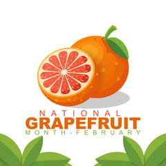 Vector graphic of National Grapefruit Month ideal for National Grapefruit Month celebration.