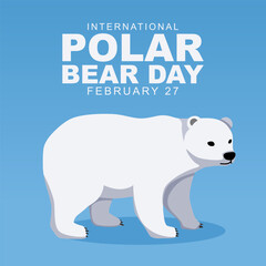 Fototapeta premium Vector graphic of International Polar Bear Day ideal for International Polar Bear Day celebration.