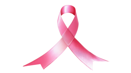 Pink breast cancer awareness ribbon isolated on white background symbol of hope support survival charity healthcare and women health campaign