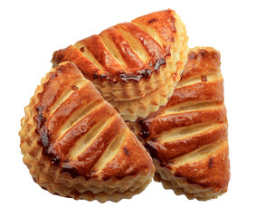 delicious golden brown baked pastries stacked in a pyramid shape, offering a sweet and flaky dessert option with a tempting texture, perfect for culinary themes.