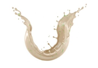 Dynamic creamy liquid splash against