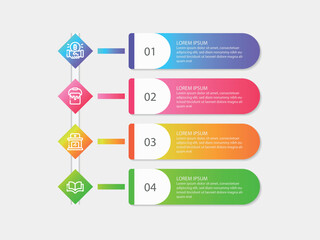 vector illustration infographic design template with 4 steps. Template for process, presentations, layout, banner, brochure.