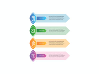 vector illustration infographic design template with 4 steps. Template for process, presentations, layout, banner, brochure.