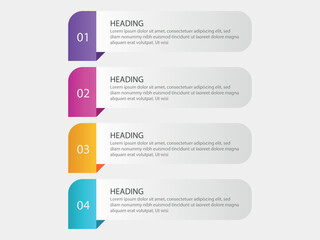 vector illustration infographic design template with 4 steps. Template for process, presentations, layout, banner, brochure.
