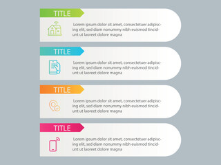 vector illustration infographic design template with 4 steps. Template for process, presentations, layout, banner, brochure.