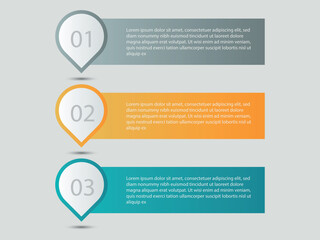 vector illustration infographic design template with 3 steps. Template for process, presentations, layout, banner, brochure.