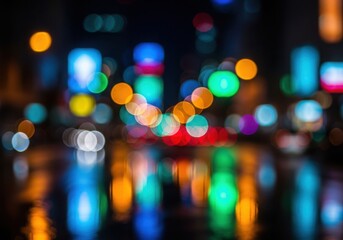 Vibrant city lights abstract bokeh photography nighttime blur