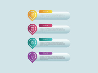 vector illustration infographic design template with 4 steps. Template for process, presentations, layout, banner, brochure.